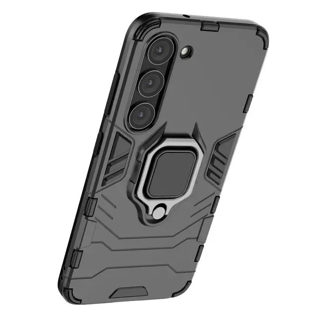 Ring Armor case for Samsung Galaxy S23 armored cover magnetic holder ring black 24