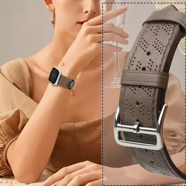 Strap Leather for Apple Watch 38 / 40 / 41 mm band bracelet - dark brown 4