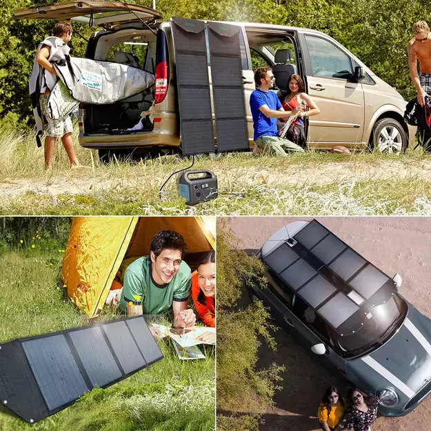 Choetech SC009-V2 solar foldable charger 100W USB-C / 2x USB-A PD QC - black 15