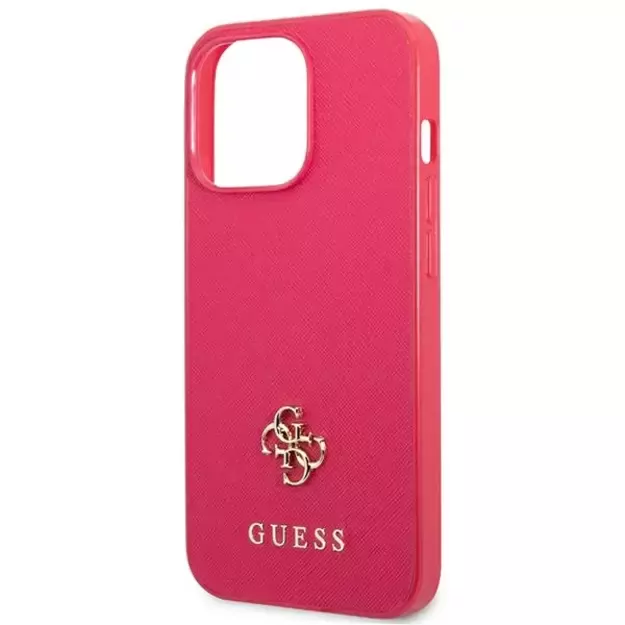 Guess Saffiano 4G Small Metal Logo case for iPhone 13 Pro / 13 - pink 11