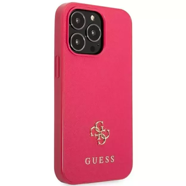 Guess Saffiano 4G Small Metal Logo case for iPhone 13 Pro / 13 - pink 10