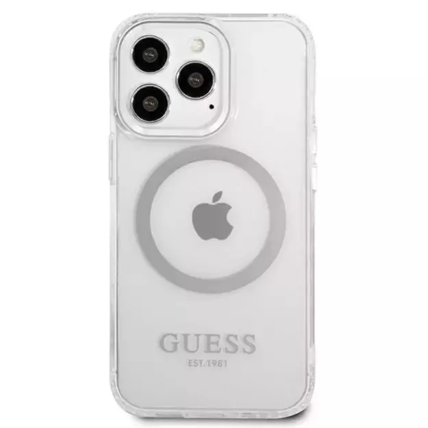 Guess Metal Outline MagSafe case for iPhone 13 Pro / iPhone 13 - silver 14