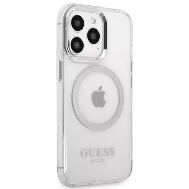 Guess Metal Outline MagSafe case for iPhone 13 Pro / iPhone 13 - silver 9