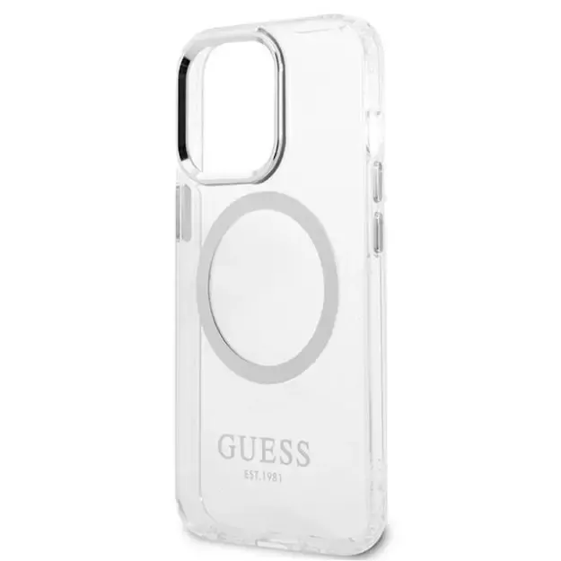 Guess Metal Outline MagSafe case for iPhone 13 Pro / iPhone 13 - silver 11