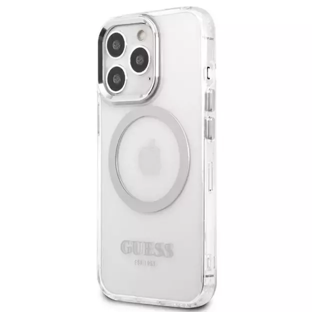Guess Metal Outline MagSafe case for iPhone 13 Pro / iPhone 13 - silver 8