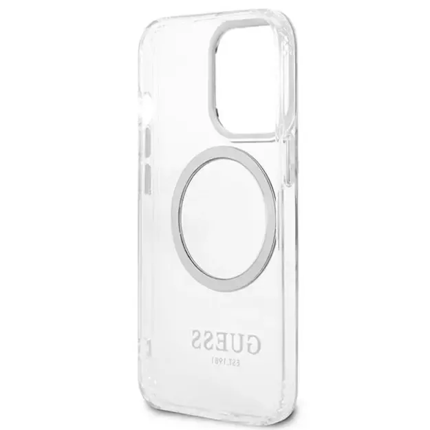Guess Metal Outline MagSafe case for iPhone 13 Pro / iPhone 13 - silver 12