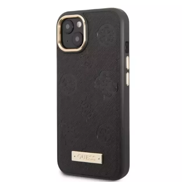Guess GUHMP13MSAPSTK iPhone 13 6.1&quot  black/black hardcase Peony Logo Plate MagSafe 8