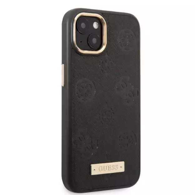 Guess GUHMP13MSAPSTK iPhone 13 6.1&quot  black/black hardcase Peony Logo Plate MagSafe 10