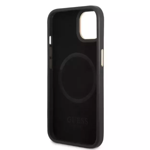 Guess GUHMP13MSAPSTK iPhone 13 6.1&quot  black/black hardcase Peony Logo Plate MagSafe 13