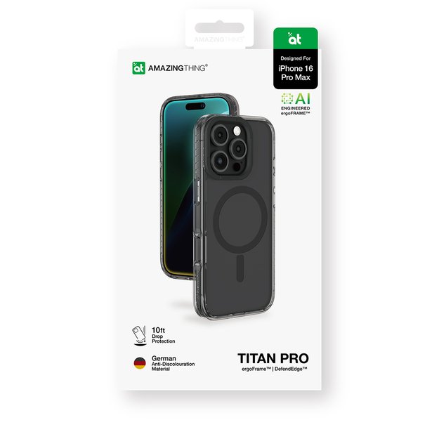 AmazingThing Titan Pro Mag Case with Magnetic Ring for iPhone 16 Pro Max - Black 4