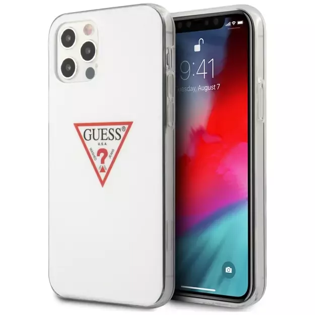 Guess GUHCP12MPCUCTLWH iPhone 12/12 Pro 6.1&quot  white/white hardcase Triangle Collection