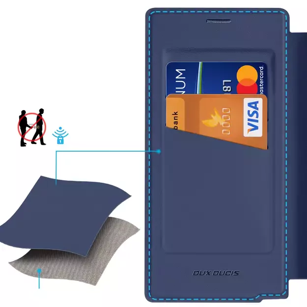 Dux Ducis Skin X Pro case for Samsung Galaxy S25 Ultra with MagSafe and wallet - blue 3