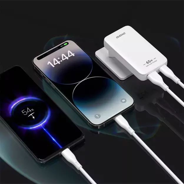 GaN Dudao A65Q 65W USB-A / USB-C PD Ultra-Thin Travel Wall Charger EU / US - White 6