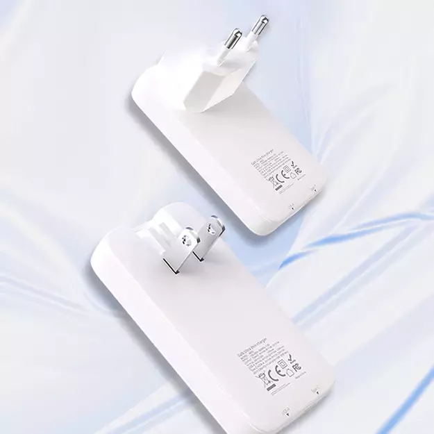 GaN Dudao A65Q 65W USB-A / USB-C PD Ultra-Thin Travel Wall Charger EU / US - White 7
