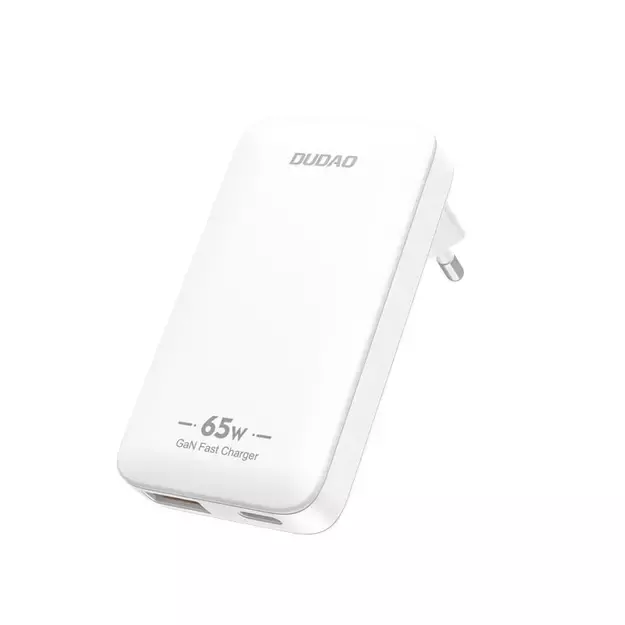 GaN Dudao A65Q 65W USB-A / USB-C PD Ultra-Thin Travel Wall Charger EU / US - White