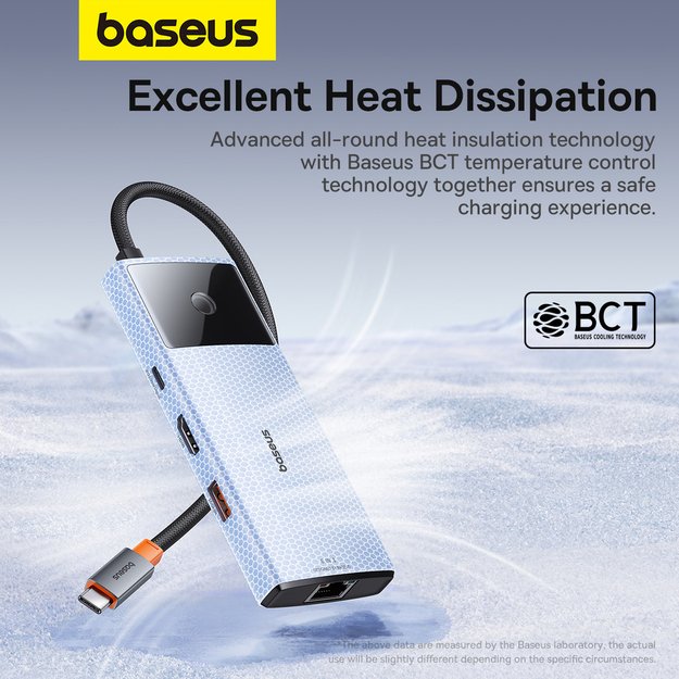 USB HUB 6in1 Baseus Metal Gleam Series II USB-A/USB-C/USB-C PD/HDMI/RJ45 - black 16