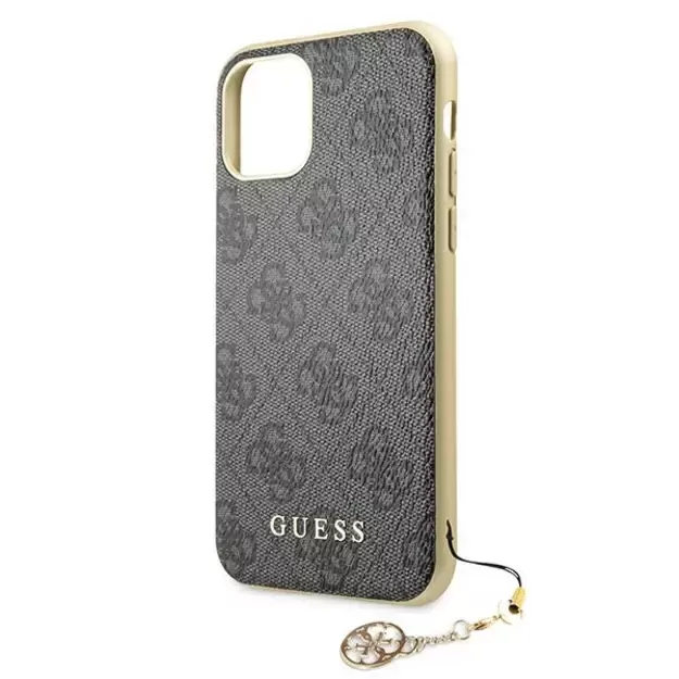 Guess GUHCN61GF4GGR iPhone 11 6.1&quot  / Xr grey/gray hard case 4G Charms Collection 4