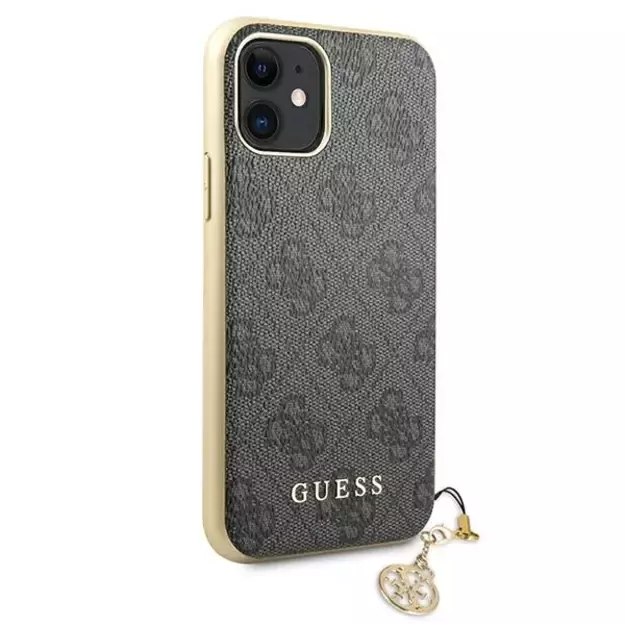 Guess GUHCN61GF4GGR iPhone 11 6.1&quot  / Xr grey/gray hard case 4G Charms Collection 2