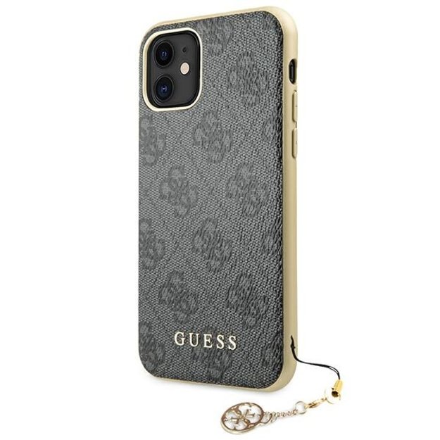 Guess GUHCN61GF4GGR iPhone 11 6.1&quot  / Xr grey/gray hard case 4G Charms Collection 7