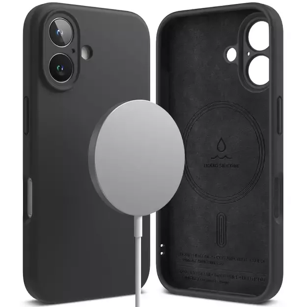 Ringke Silicone MagSafe iPhone 16 Case - Black 3