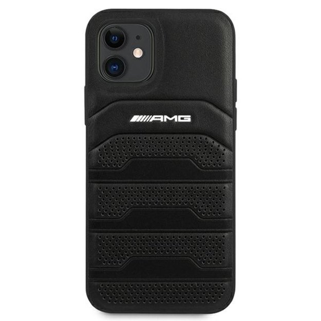 AMG AMHCP12SGSEBK iPhone 12 mini 5,4  czarny/black hardcase Leather Debossed Lines 12