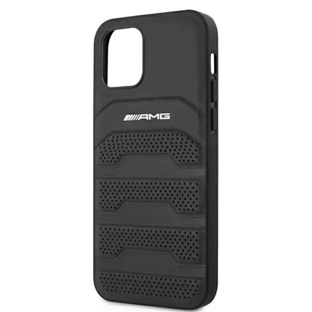 AMG AMHCP12SGSEBK iPhone 12 mini 5,4  czarny/black hardcase Leather Debossed Lines 8