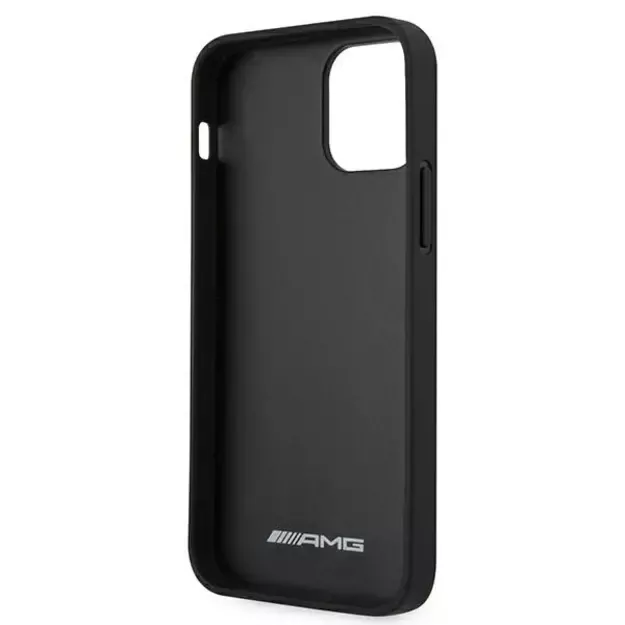 AMG AMHCP12SGSEBK iPhone 12 mini 5,4  czarny/black hardcase Leather Debossed Lines 9