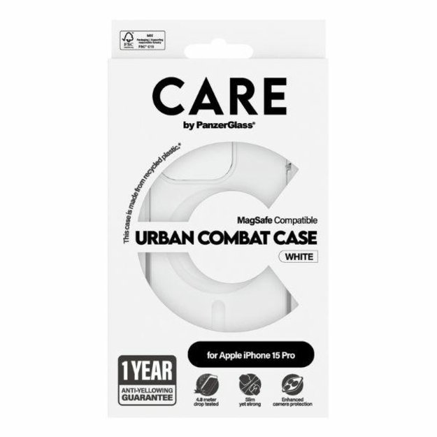 CARE by PanzerGlass Urban Combat Case MagSafe for iPhone 15 Pro - White 3