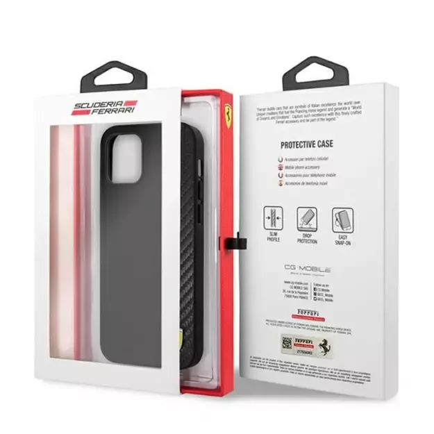 Ferrari FESAXHCP12SBK iPhone 12 mini 5.4&quot  black/black hardcase On Track Carbon Stripe 14