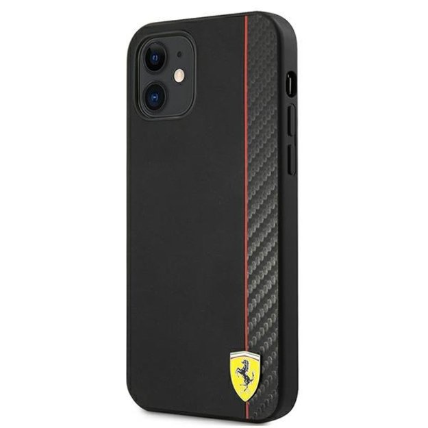 Ferrari FESAXHCP12SBK iPhone 12 mini 5.4&quot  black/black hardcase On Track Carbon Stripe 1