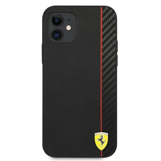 Ferrari FESAXHCP12SBK iPhone 12 mini 5.4&quot  black/black hardcase On Track Carbon Stripe 2