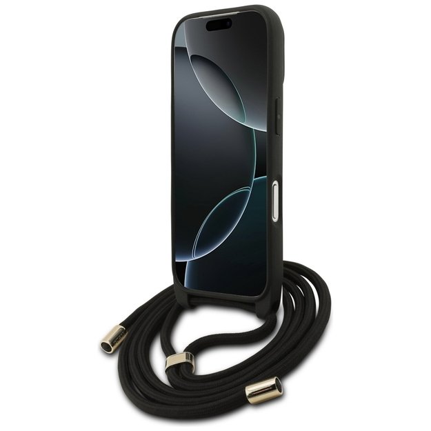 Guess 4G Big Logo Cord Stap Crossbody Case for iPhone 17 Pro - Black 3