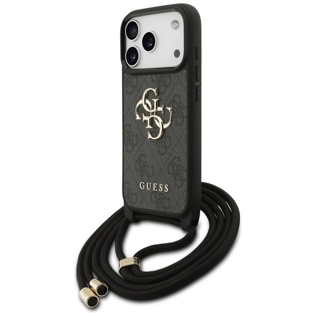 Guess 4G Big Logo Cord Stap Crossbody Case for iPhone 17 Pro - Black 1