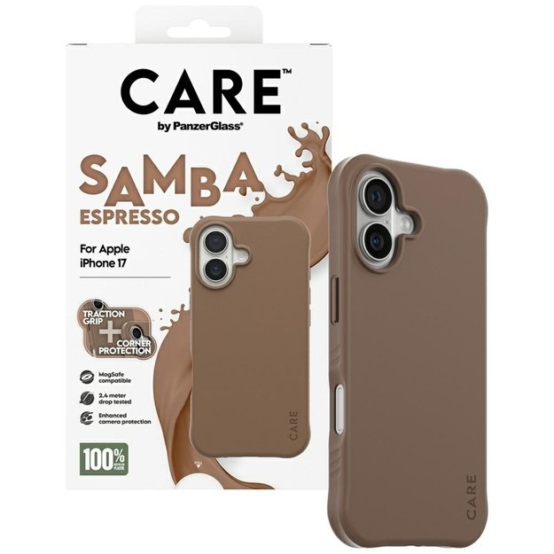 CARE by PanzerGlass Fashionable Samba MagSafe Case for iPhone 17 - Brown 3