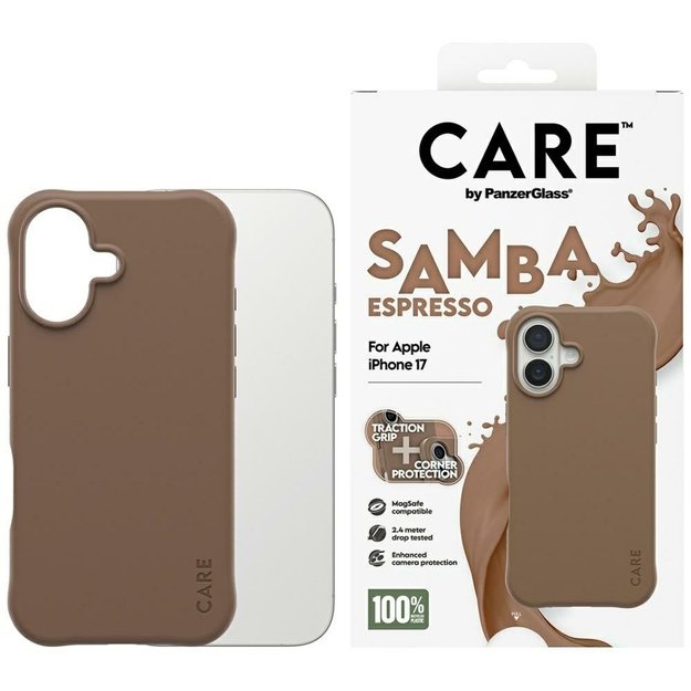 CARE by PanzerGlass Fashionable Samba MagSafe Case for iPhone 17 - Brown