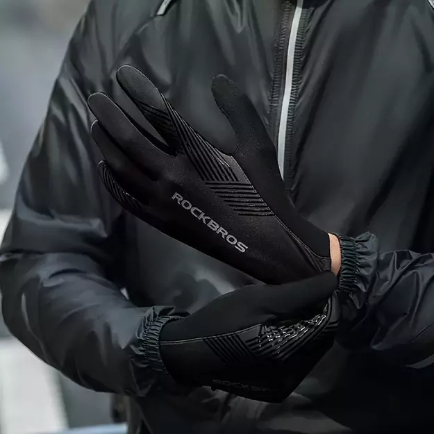 Rockbros cycling gloves spring/summer/autumn, full, size: XL - black 6