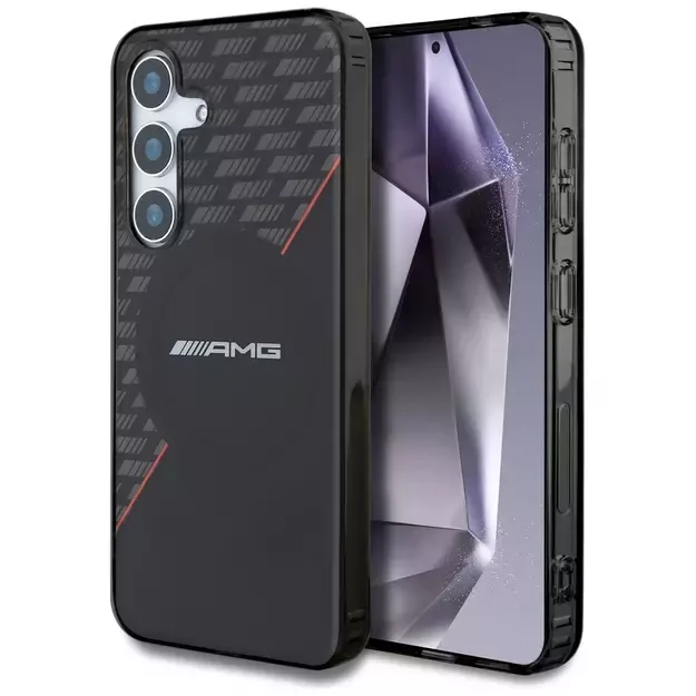 AMG Double Layer Rhombs MagSafe Case for Samsung Galaxy S25+ - Black/Red