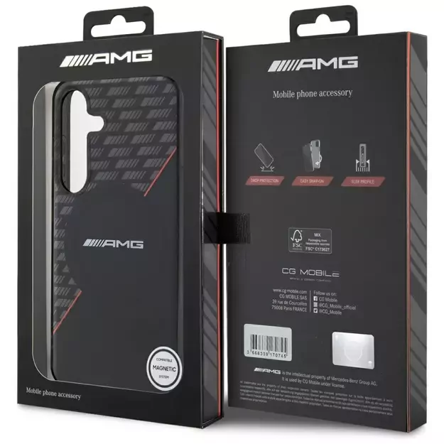 AMG Double Layer Rhombs MagSafe Case for Samsung Galaxy S25+ - Black/Red 10