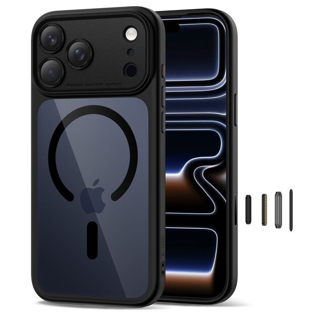 Tech-Protect Magpeak Magsafe CC Case for iPhone 17 Pro Max - Clear Black 1