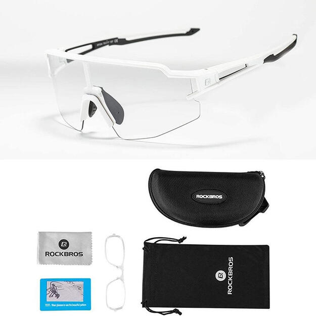 Rockbros 10172 photochromic UV400 cycling glasses - white 2