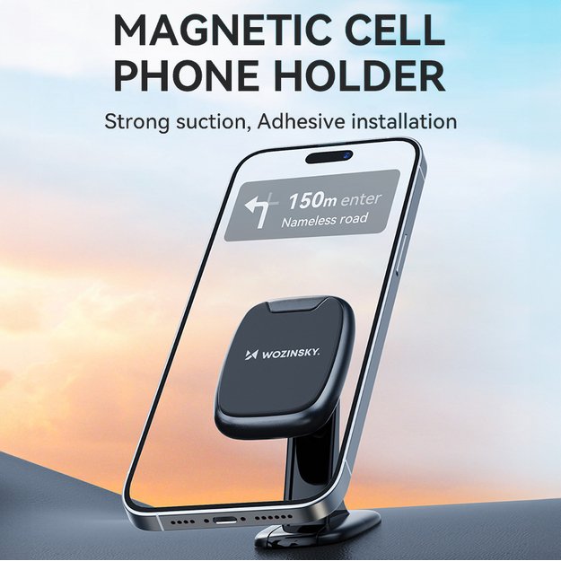 Wozinsky WUMTD magnetic phone holder for car dashboard - black 3
