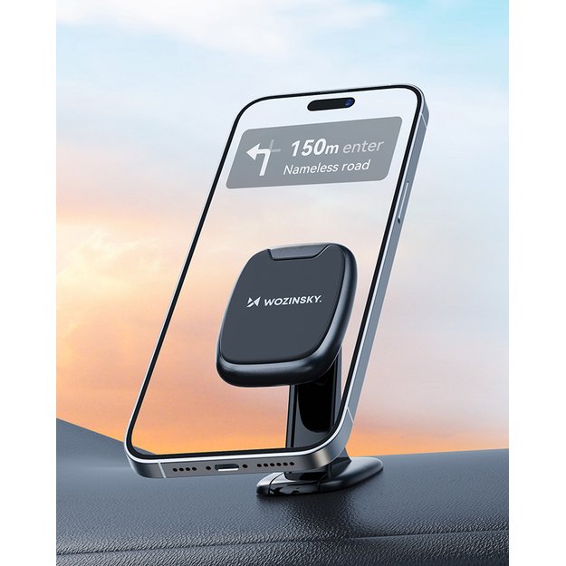 Wozinsky WUMTD magnetic phone holder for car dashboard - black 7