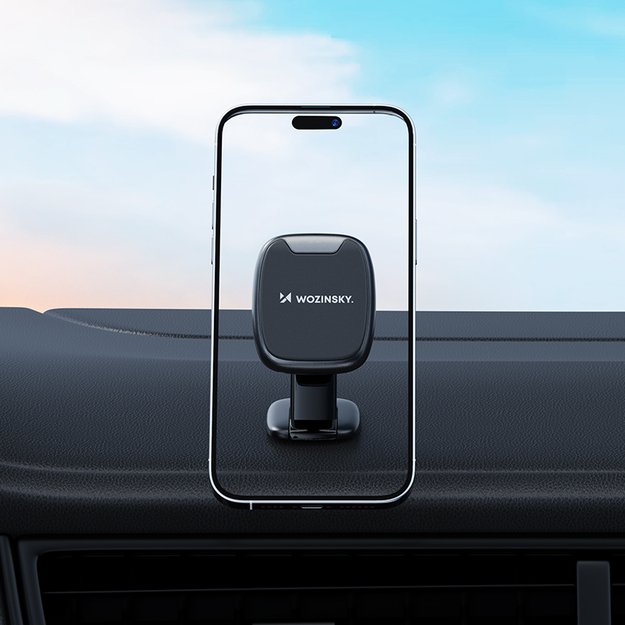Wozinsky WUMTD magnetic phone holder for car dashboard - black 12