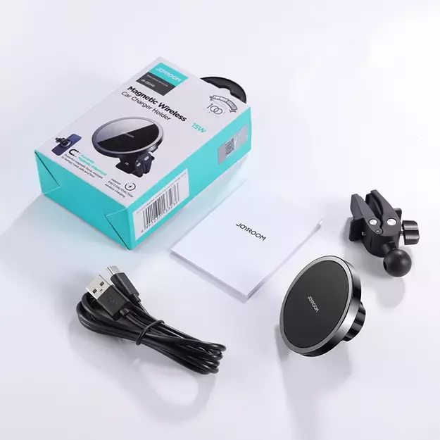 Joyroom Car Magnetic Holder Qi Wireless Inductive Charger 15W (MagSafe Compatible for iPhone) Black (JR-ZS240) 14