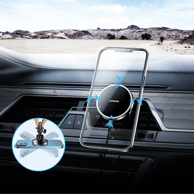 Joyroom Car Magnetic Holder Qi Wireless Inductive Charger 15W (MagSafe Compatible for iPhone) Black (JR-ZS240) 19