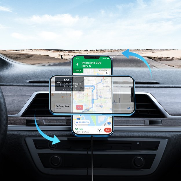 Joyroom Car Magnetic Holder Qi Wireless Inductive Charger 15W (MagSafe Compatible for iPhone) Black (JR-ZS240) 20