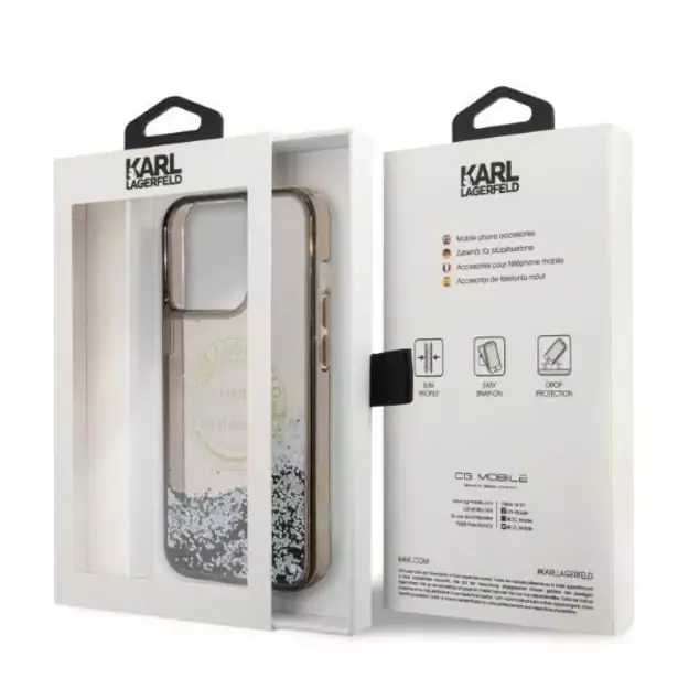 Karl Lagerfeld Liquid Glitter RSG case for iPhone 14 Pro Max - black 9