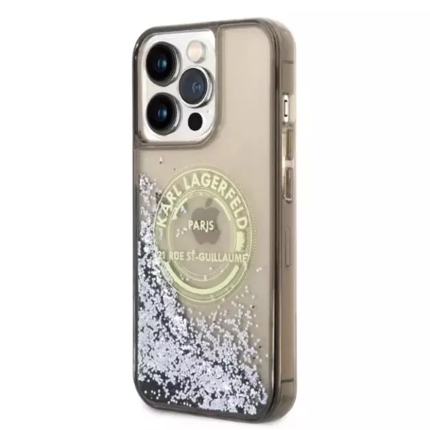 Karl Lagerfeld Liquid Glitter RSG case for iPhone 14 Pro Max - black 4