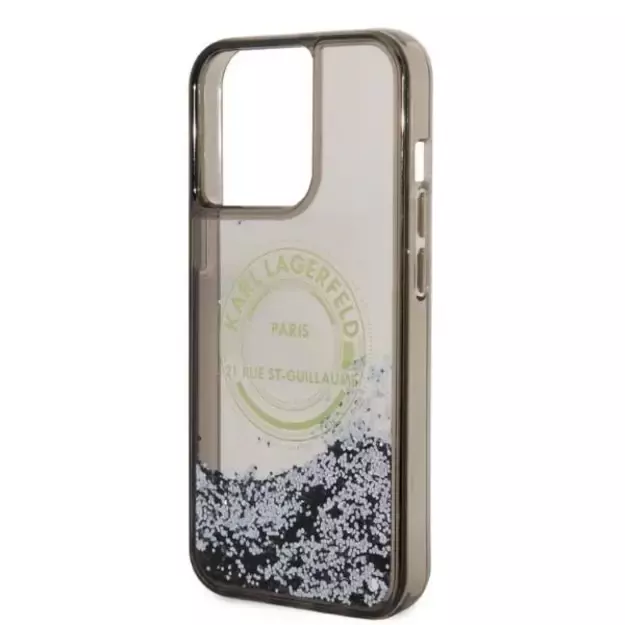 Karl Lagerfeld Liquid Glitter RSG case for iPhone 14 Pro Max - black 8