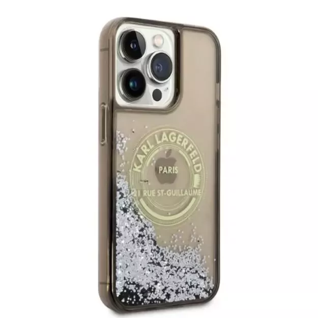 Karl Lagerfeld Liquid Glitter RSG case for iPhone 14 Pro Max - black 6